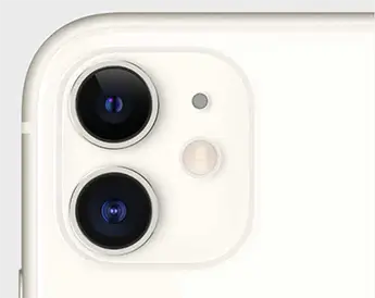 iPhone11定番色ホワイト カメラホール
