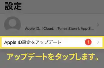 「Apple ID設定をアップデート」する方法1