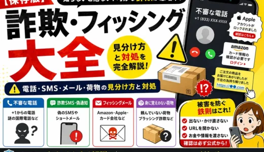 【保存版】詐欺・フィッシング大全｜不審な電話・SMS・メール・荷物の見分け方と対処