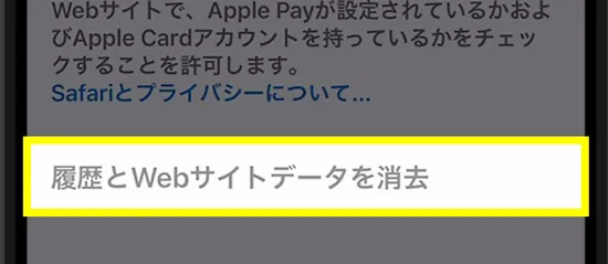Safariの履歴削除でiPhoneストレージ「その他」を減らす7