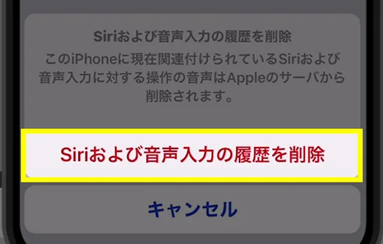 Siriの履歴削除でiPhoneストレージ「その他」を減らす6