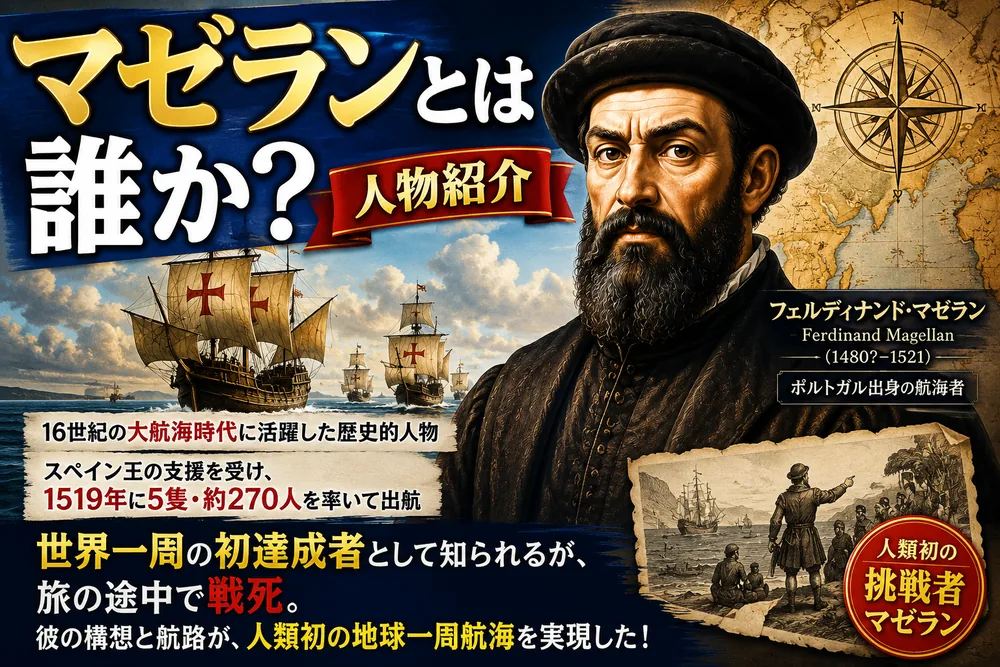 フェルディナンド・マゼランとは|16世紀ポルトガル出身の航海者・大航海時代(1480?-1521)