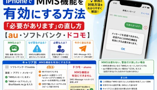 iPhoneでMMS機能を有効にする方法｜「必要があります」の直し方【au・ソフトバンク・ドコモ】